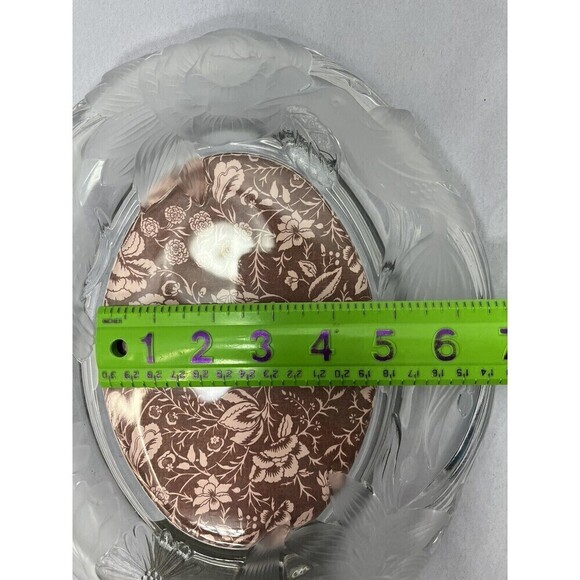Crystal Clear Signature Frosted Hummingbirds Oval 4.5x6 Frame RIBBONED BACKSTAND - Picture 13 of 15